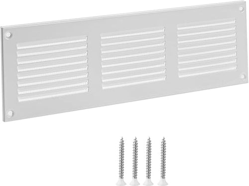 10x2 Vent Cover (Duct Opening) - White HVAC Return Air Grille for Wall and Ceiling - Metal AC Vent Cover with Mesh - Rectangular Ventilation Register - External Dimensions: 11.81" W x 3.94" H by TURvent