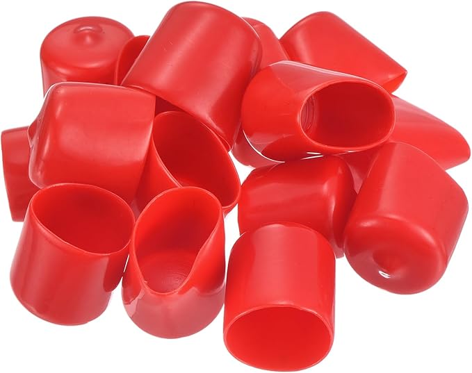 uxcell 20pcs Rubber End Caps 21mm ID Vinyl Round Tube Bolt Cap Cover Thread Protectors Red - Image 4