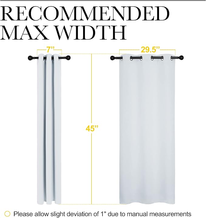 NICETOWN Room Darkening Draperies Curtains Panels, Window Treatment Thermal Insulated Grommet Room Darkening Curtains/Drapes for Bedroom (Greyish White, 2 Panels, 34 by 45) - Image 7