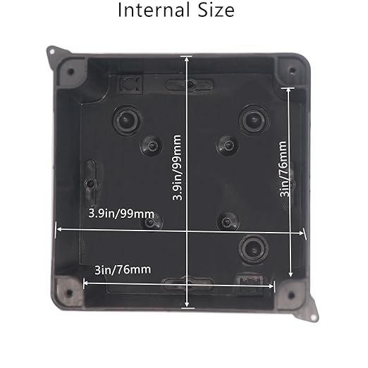 Junction Box, Reserved Holes Electrical Boxes Waterproof IP65 ABS Plastic Electrical Power Cord Enclosure Project Box Black 3.9 x 3.9 x 2.8 inch(100x100x70mm) - Image 5