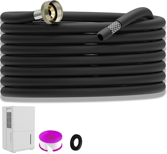 8FT Dehumidifier Drain Hose with 3/4 Inch FHT Leak-Proof and Rust-Resistant Connector Portable AC Tangle-Free Thickened Drain Hose Indoor Perfectly Fit Most Dehumidifier Models by EOUOBOMO