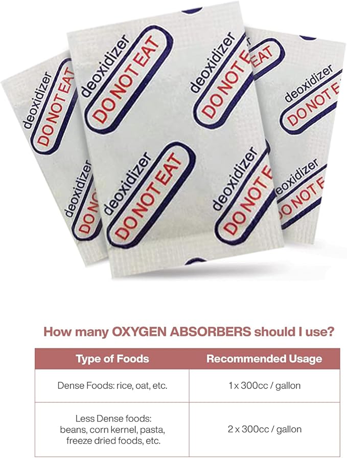 300cc Oxygen Absorbers (100 Packets - 10 Pack of 10 Packets) for Food Storage, Food Grade Oxygen Absorbers Packets with Oxygen Indicator for Long Term Storage and Preservation(300CC(100-Pack)) - Image 4
