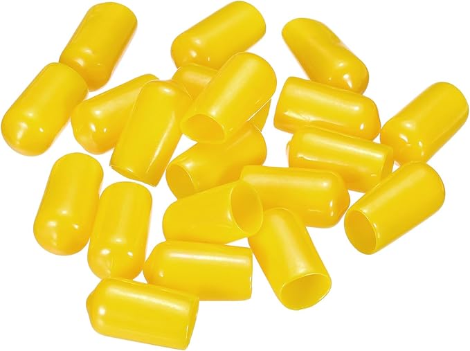 uxcell 20pcs Rubber End Caps 10mm(3/8") ID Vinyl PVC Round Tube Bolt Cap Cover Screw Thread Protectors Yellow - Image 4