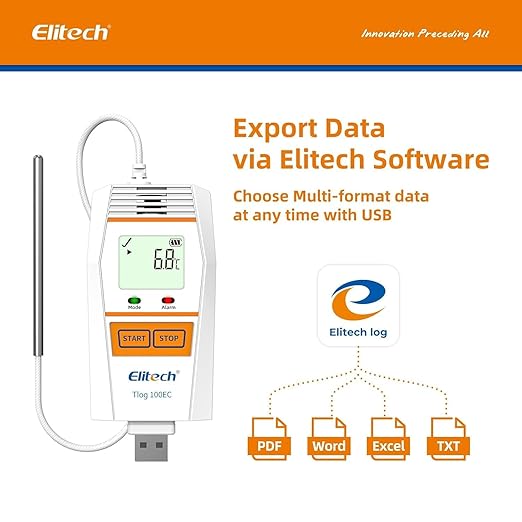 Digital Data Logger/Portable Temperature & Humidity Data Logger (Range: -85℃ to 150℃/ -121℉ to 302℉) with Audible/Visual Alarm for Refrigerated containers and Trucks; Model: Tlog 100EC - Image 3