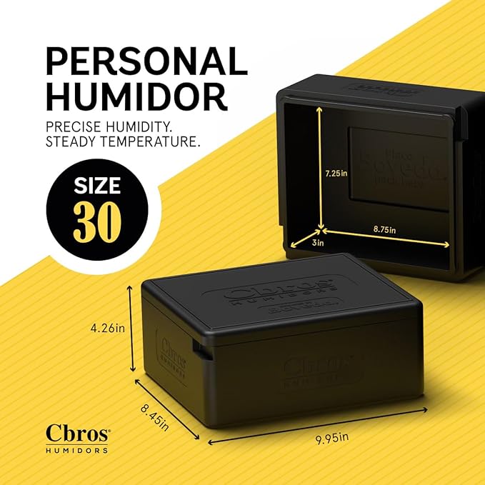 Cbros Humidor 69% Two- Way Humidity Control Box Powered by Boveda, Moisture Absorber, Maintain Freshness and Consistent Temperature Size (Size 30) - Image 4