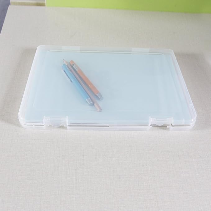 Co-link Portable A4 File Box Transparent Plastic Box Office Supplies Holder Document Paper Organizers Case PP Storage Collections Container Magazine Organizers Box Case 2pcs (11.8 x 8.3 x 0.8inch) - Image 4