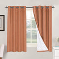 H.VERSAILTEX 100% Blackout Curtains for Bedroom Thermal Insulated Linen Textured Curtains Heat and Full Light Blocking Drapes Living Room Curtains 2 Panel Sets, Orange, 52x63 Inch by HVERSAILTEX