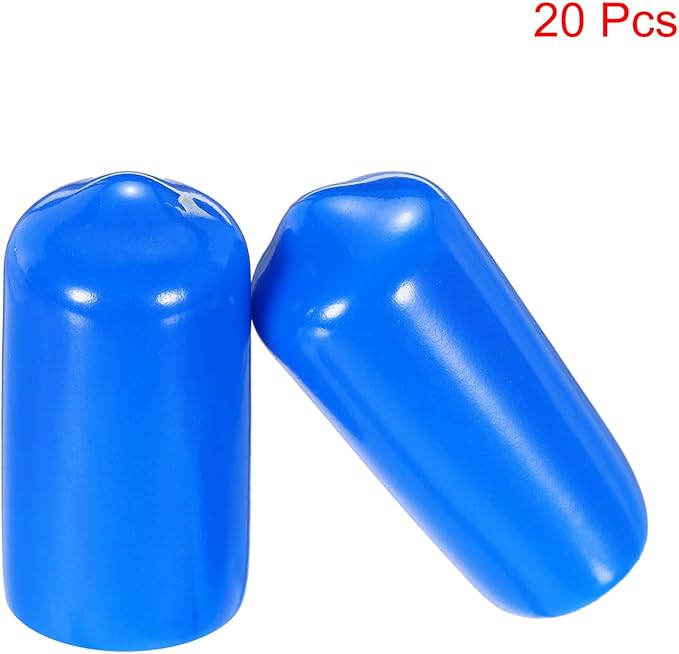 uxcell 20pcs Rubber End Caps 10mm(3/8") ID Vinyl PVC Round Tube Bolt Cap Cover Screw Thread Protectors,Blue - Image 2