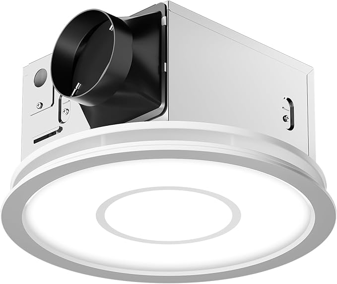 Fitop Bathroom Exhaust Fan with Light, 130 CFM 47W Ceiling Mount Shower Ventilation Exhaust Fan, 1.5 Sones Bathroom Vent Fan with Light, 1100LM LED Light 3000K/4000K/5000K (Silver) by Fitop