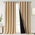 NICETOWN Thermal Insulated 100% Blackout Curtains, Cold Noise Reducing Performance Drapes with Black Lining, Full Light Blocking Panels for Patio (Biscotti Beige, 1 Pair, 70 inches x 95 inches) by NICETOWN