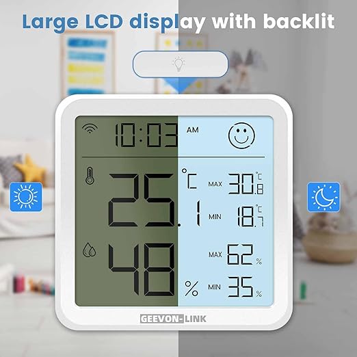 WiFi Indoor Hygrometer Thermometer, Smart Digital Bluetooth Humidity Temperature Gauge with Large LCD Display, Notification Alert with Max Min Records, 1-Years Data Storage Export for Room - Image 8