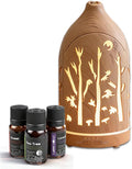 3 Essential Oil Diffuser Set,7.1''x3.5'' Aromatherapy Diffusers,Desk Humidifiers for Office,Small 200ml Humidifier with 7 LED Colors Night Lights,Waterless Auto-Off for Home Decor Gift (Tree) by Unknown