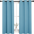 NICETOWN Thermal Insulated Curtains Blackout Draperies, Window Treatment Solid Grommet Room Darkening Drape Panels for Bedroom (Teal Blue, Set of 2, 34 by 45 inches Long) by NICETOWN