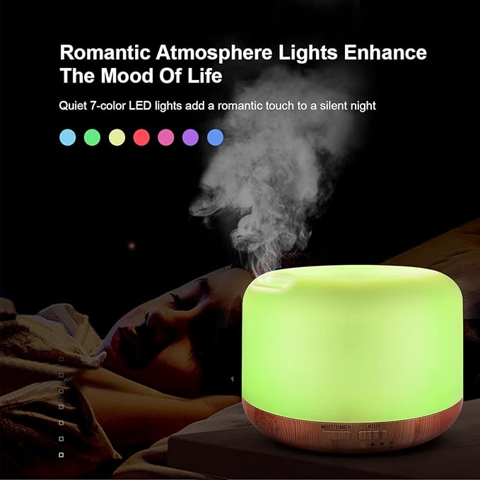 300ML Essential Oil Diffuser, Remote Control Ultrasonic Aromatherapy Oil Diffusers Cool Mist Humidifier, Waterless Auto-Off and 7 LED Light Colors for Bedroom, Yoga, SPA, Baby - Image 4
