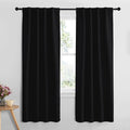 NICETOWN Halloween Black Out Curtain Panels for Bedroom - (Black Color) W34 x L72, 1 Pair, Thermal Insulated Blackout Draperies Window Treatment for Hall Room by NICETOWN