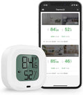 Wireless Thermometer Hygrometer for iPhone/Android, Smart Bluetooth Humidity Temperature Sensor with Alarm and Data Storage for Green House Guitar Camera Storage Humidor Incubator Monitor by 9H