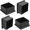 4 Pcs Square PVC Furniture Leg Caps (2" x 2"), Vinyl Flexible Chair Leg Floor Protectors for Patio Indoor Chair Table Bed, 50mm x 50mm by Bonsicoky