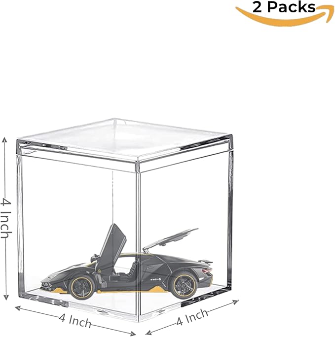 Acrylic Box Clear Display Case Plastic Square Cube Storage Contanier with Lid Wedding Party, Treats, Candies & Accessories - Image 2