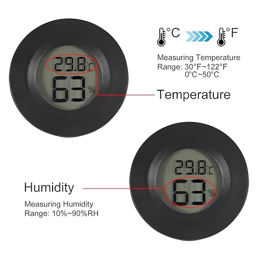 2PCS Mini Hygrometer Thermometer Electronic Digital Humidity Meter Gauge Monitor LCD Display Indoor Temperature Sensor with Fahrenheit Celsius - Image 2