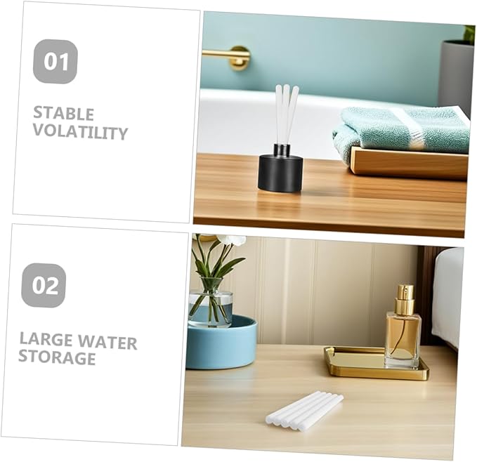 Cabilock 10Pcs Long Volatile Essential Oil Diffuser Sticks Cotton Fiber Aroma Wands for Home Bathroom Living Aromatherapy Meditation Spa Use - Image 7