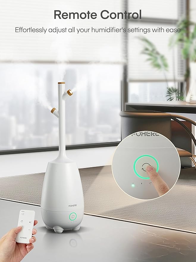Humidifiers for Bedroom Large Room Home, 5L Quiet Cool Mist Top Fill Humidifier with Essential Oil Diffuser, Remote Control, Smart Humidistat, Sleep Mode, for Baby, Plants, Office, Nursery - Image 4