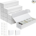 QINGUANG Trading Card Storage Box | 10 Pack • 1100 Count MTG Card Storage Box | with Dividers | White Corrugated Cardboard Sport Card Organizer for Basketball Card/TCG/Magic Collection by QINGUANG