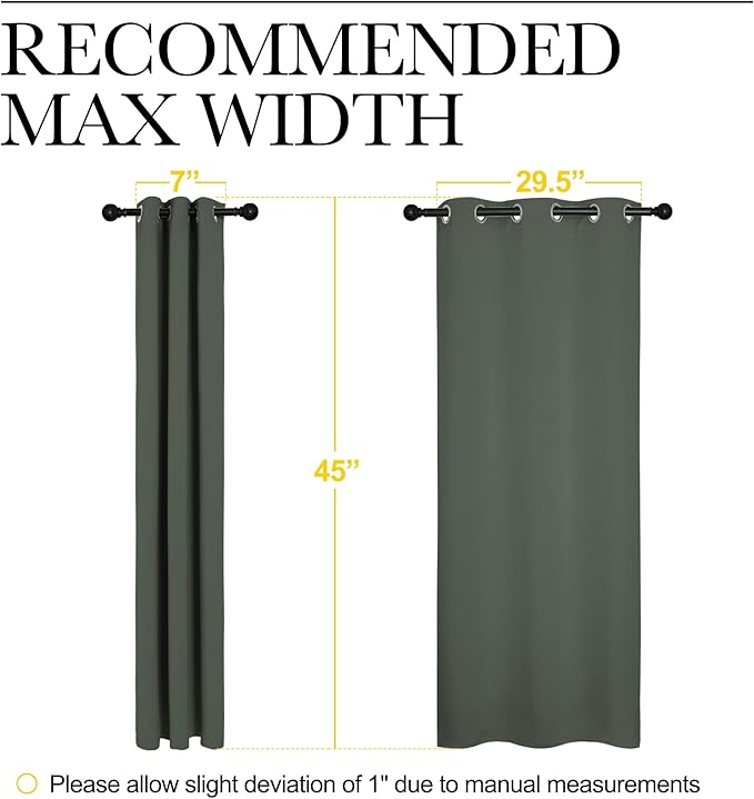NICETOWN Dark Mallard Blackout Curtain Panels for Bedroom, Thermal Insulated Grommet Top Blackout Draperies and Drapes for Basement (2 Panels, W34 x L45-inch) - Image 7