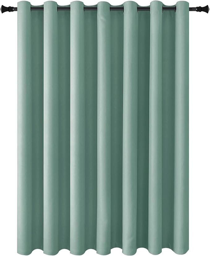 DWCN Blackout Curtain Panel for Bedroom - Thermal Insulated Energy Saving Grommet Blackout Drapery for Patio Door, Room Divider Big Long Curtain (Sage, 120 inches by 96 inch, 1 PC) - Image 7