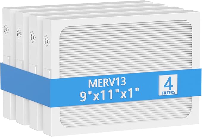 9 x 11 x 1 MERV 13 Replacement Dehumidifier Filter Compatible with Santa Fe Compact70, Ultra70, Element, Compact2, UA 65H dehumidifier Models, 4 Pack by Cooyafan