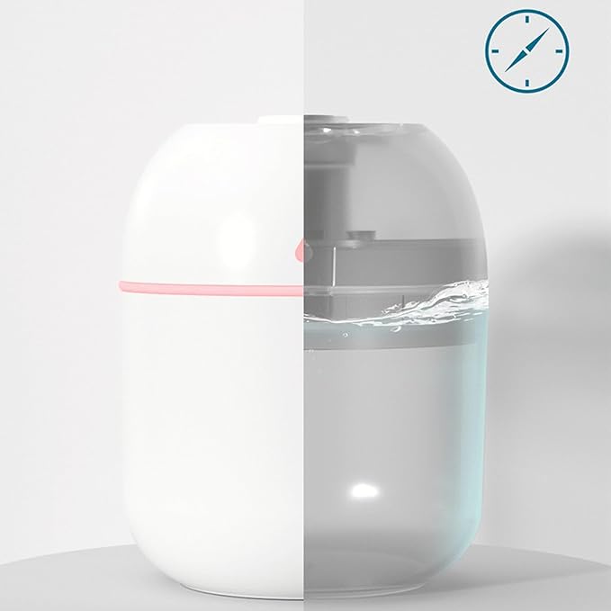 Mini USB Humidifier - Large Capacity, Ultra-Quiet 20dB, 2 Modes (Continuous/Intermittent) with Anti-Dry Burn & Night Light, Nano Mist for Room/Car/Office Desk (<10㎡) (Sky Blue, 220ml) - Image 9