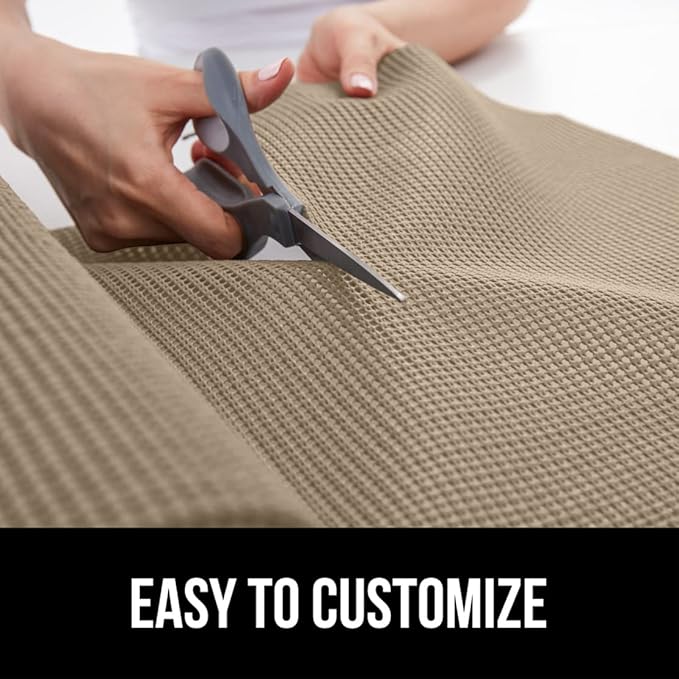 GORILLA GRIP powerGRIP Drawer Shelf and Cabinet Liner, Thick Strong Hold, Non-Adhesive Liners Protect Kitchen Cabinets and Cupboard, Bathroom Drawers, Easy Install, Breathable Mat, 20" x30', Beige - Image 6
