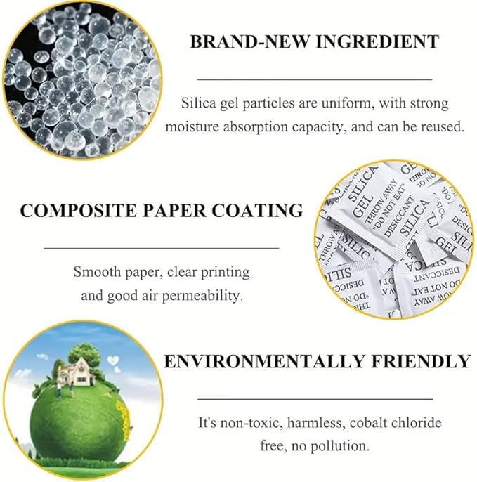 Boolavard Silica Gel - 2 Gram Pouch of 100 Packets (2gm / 100 packets) | Silica Gel Pouches for Room Kitchen Wardrobe Cupboard car Bedroom Camera Lenses Shoes - Image 2