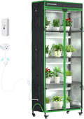 Indoor Greenhouse with Grow Light, 35.8" W x 17.8" D x 71.8" H, 5-Tier Plant Shelf with 3-Color T8 Growth Lights, Plant Stand with Smart Timing Plug and thermohygrometer by ZOYOYES