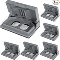 ELEGRP Horizontal Outdoor Cover for Duplex Receptacles, Weatherproof Wall Plate, Outdoor Electrical Outlet Cover, Standard Size 1-Gang 4.77” x 2.97”, Thermoplastic, 6 Pack, Grey by ELEGRP%7CELEGROUP