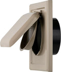 NO-PEST VENT, Exclusive Dual Door Dryer Vent Cover Outdoor 4 inch with Collar, Made in USA w Highest UV Resistant Plastic in any Outdoor Vent Cover (Tan, 4" Plastic WIth Collar) by No-PestVent