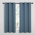 NICETOWN Smoky Blue Blackout Curtains 48 inches Length for Laundry Room, 2 Panels, 42" Wide, Thermal Insulated Decoration Drapes for Short Window by NICETOWN