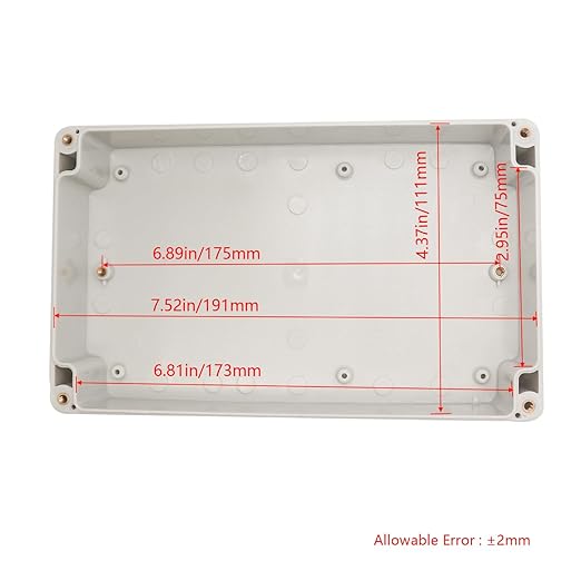 Project Box IP65 Waterproof Junction Box ABS Plastic Electrical Boxes DIY Electronic Project Case Power Enclosure White 7.87x4.72x2.2 inch (200 x 120 x56 mm) - Image 3