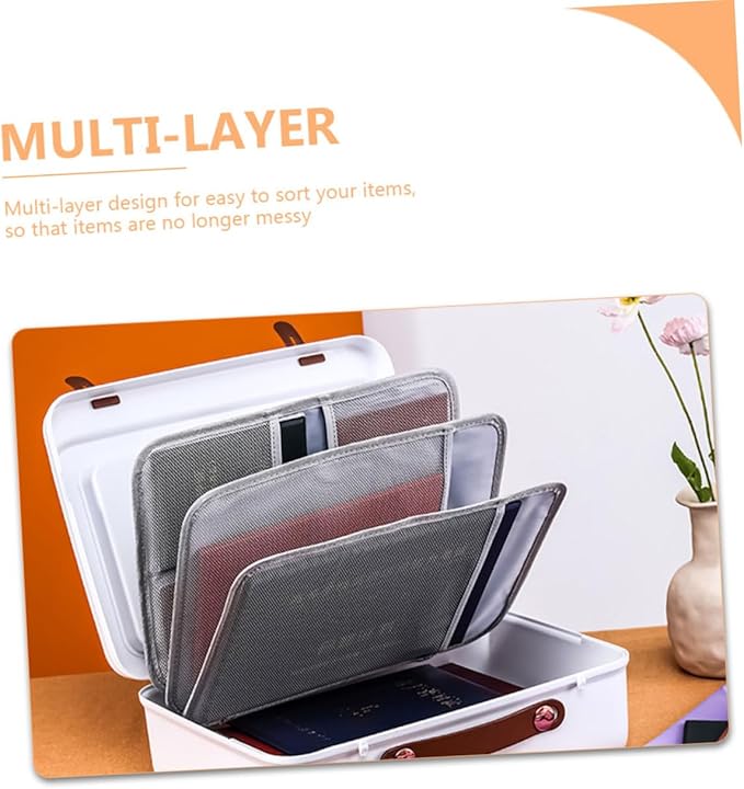 Portable Document Organizer Bag Capacity Storage Case for Office Home Use Travel-friendly File Storage Stylish Design for Certificates Files - Image 4