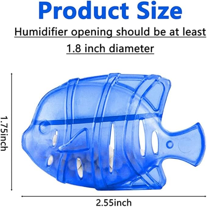 Humidifier Tank Cleaner, Demineralization Cleaning Ball, Compatible with Mist Humidifiers, Fish Tank, Purifies Water, Stop Hard Water Build-Up (Fish-blue) - Image 7