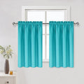 DWCN Thermal Short Blackout Curtains for Bedroom/Kitchen, Energy Saving Room Darkening Curtains for Nursery/Bedroom/Kitchen(W42 x L36 inch, Turquoise, Set of 2 Panels, Top of Rod Pocket) by DWCN