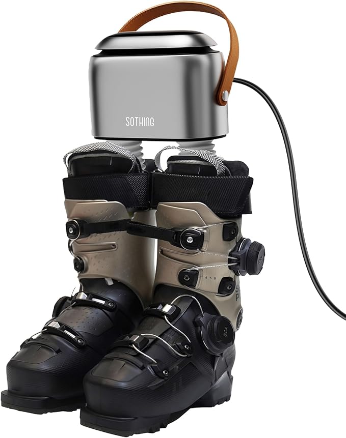SOTHING Boot Dryer, 95W Rapid Drying with 3 Heat Levels, Ozone Fresh Mode, 1–9H Timer, Smart Touch Panel, Retractable Hoses & Overheat Protection – Portable Ski Boot & Snowboard Boot Dryer by SothingOfficial