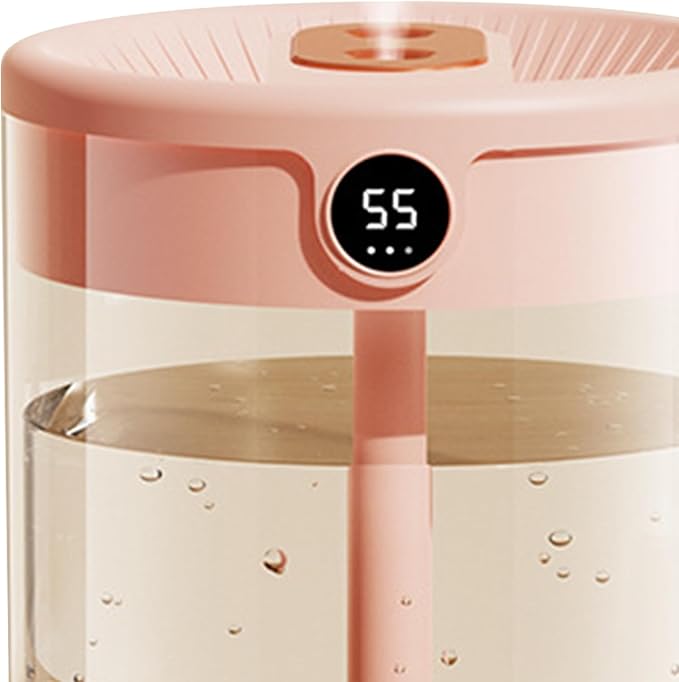 2L Humidifier, Double Nozzle Humidifier, Top Fill Cool Mist Humidifier, USB Humidifier with LCD Humidity Display, Large Capacity Fragrance Oil Diffuser for Home Bedroom[Pink] - Image 6