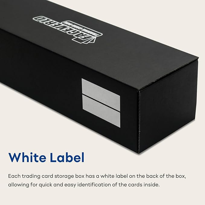 Trading Card Storage Box with Dividers, 10 Count Cardboard Collector Boxes for Sports Baseball Mtg, Black - Image 5