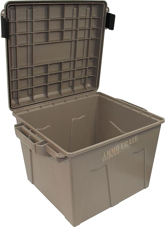 MTM ACR12-72 Ammo Crate Utility Box |Dry Storage of Gear | Carries 100lbs of gear| Stackable, four tie down points | Double padlock tapped for security | Dark Earth - Image 3