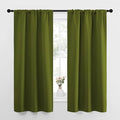 NICETOWN Bedroom Curtains Draperies with Rod Pocket, Nursery Essential Thermal Insulated Blackout Curtain Panels for Small Window (Olive Green, 1 Pair, 34 x 63) by NICETOWN