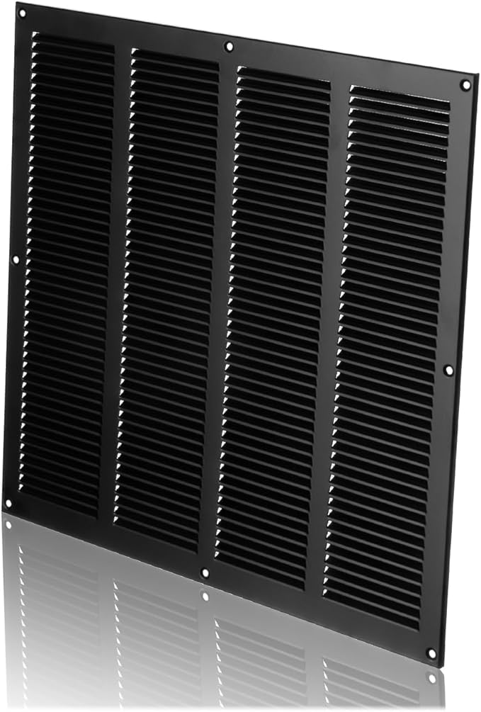14x14 inch (Duct Opening) Vent Cover - Black Ventilation Covers for Wall and Ceiling - Metal Return Grille - HVAC AC Air Vents Register for Indoor and Outdoor Use with Mesh - Image 3