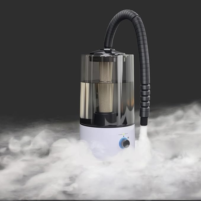 4L Reptile Humidifier Fogger with Extended Hose - Adjustable & Quiet Fogger/Mister for Chameleon, Bearded Dragon, Amphibians - Large Capacity(White) by Hoqqf