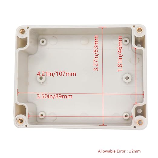 Project Box IP65 Waterproof Junction Box ABS Plastic Electrical Boxes DIY Electronic Project Case Power Enclosure White 4.53x3.54x2.17 inch (115 x 90 x55 mm) - Image 3