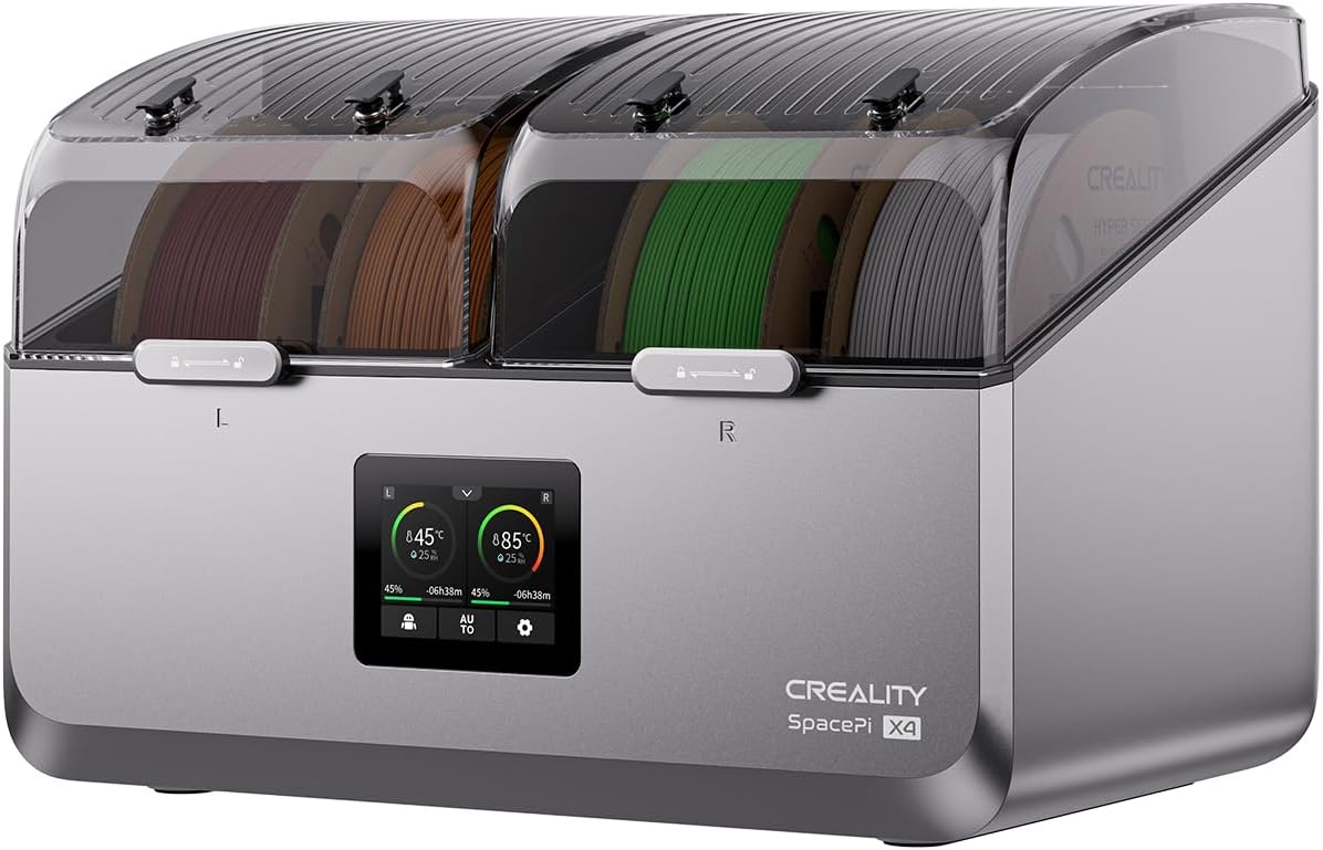 Creality Space Pi X4 Filament Dryer, 4 Spools 3D Printer Filament Dryer Box with 360° Hot-Air Circulation, Dual Independent Heating Chambers for 1.75/2.85mm PLA, PETG, ABS, Nylon by CREALITYFALCONLASERENGRAVER