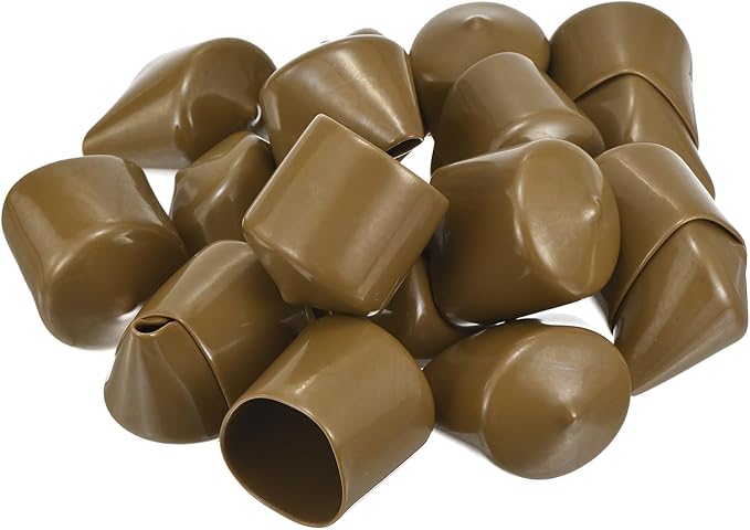 uxcell 20pcs Rubber End Caps 35mm(1 3/8") ID Vinyl PVC Round Tube Bolt Cap Cover Screw Thread Protectors Light Brown - Image 4